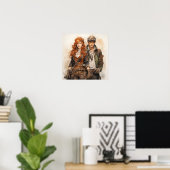 Poster Explorateurs Steampunk Intrepid Dynamic Duo Art (Bureau à domicile)