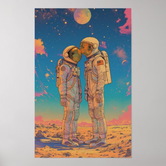 Poster Exploration de femmes astronautes sur les planètes (Devant)