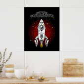 Poster Exploration spatiale du futurisme rétro (Cuisine)