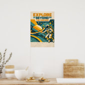 Poster Explore Beyond the Known — Retro Space Voyage (Cuisine)