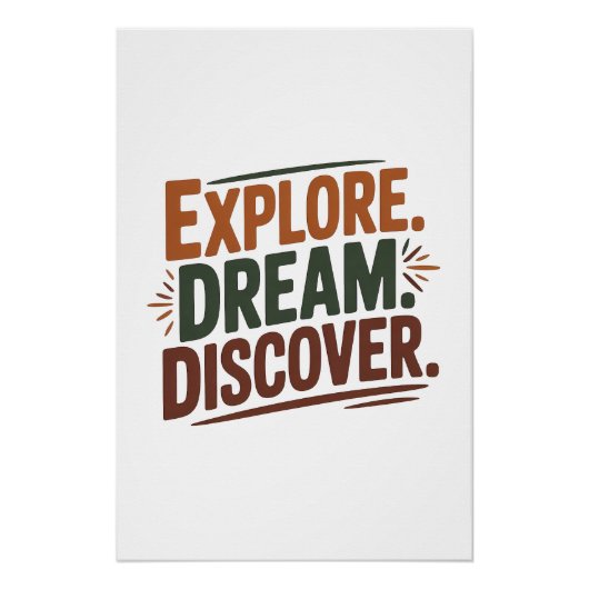 Poster Explore dream discover (Devant)