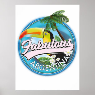 Poster explorer le fabuleux logo Argentine Carte postale