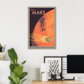 Poster Explorer Mars Style Rétro Exploration de Mars NASA (Bureau à domicile)