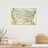 Poster Explorer Routes En Amérique 1907 (Cuisine)