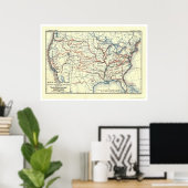 Poster Explorer Routes En Amérique 1907 (Bureau à domicile)