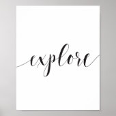 Poster Explorez la calligraphie noir et blanc Inspiration (Devant)