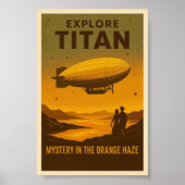 Poster Explorez Titan - Voyage spatial Vintage (Devant)