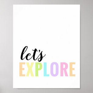 Poster Explorons Playroom Pastel Rainbow