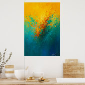 Poster Explosion Abstraite Vibrante – Jaune, Turquoise & (Cuisine)