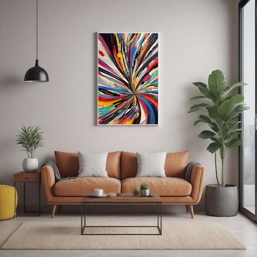 Poster Explosion Abstraite vive Art moderne