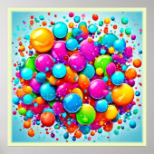 Poster Explosion colorée de bulle (Devant)
