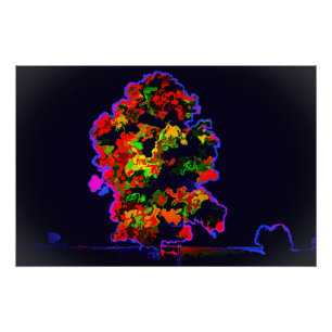 Poster Explosion d'arbre néon