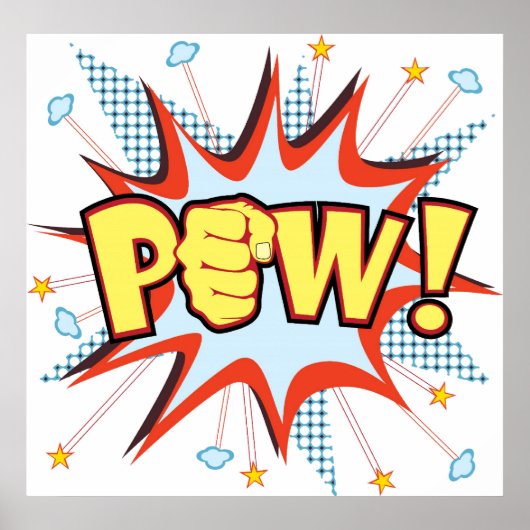 Poster explosion de bande dessinée de pow (Devant)