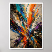 Poster Explosion de Couleur Abstrait  (Devant)