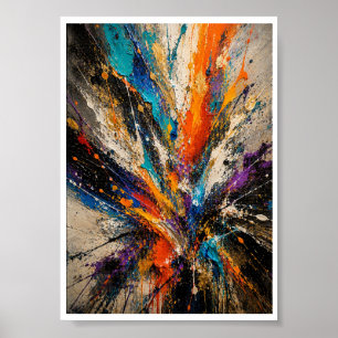 Poster Explosion de Couleur Abstrait 