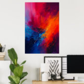 Poster Explosion de Couleur Abstraite Inferno Bloom (Bureau à domicile)
