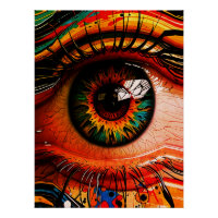 Explosion de Couleur Œil – Réalisme Abstrait Vibra