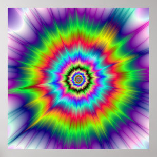 Poster Explosion de couleur psychédélique
