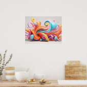 Poster Explosion de formes pastel (Cuisine)