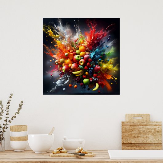 Poster Explosion de fruits (Cuisine)