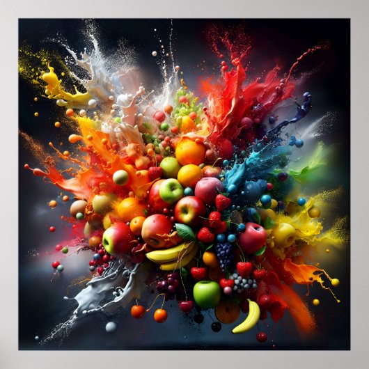 Poster Explosion de fruits (Devant)