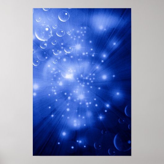 Poster Explosion de Galaxie Bleu Cobalt (Devant)