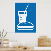 Poster explosion de goût bleu burger et citronnelle (Cuisine)