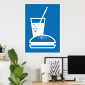 Poster explosion de goût bleu burger et citronnelle (Bureau à domicile)