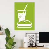Poster explosion de goût vert burger et citron (Bureau à domicile)