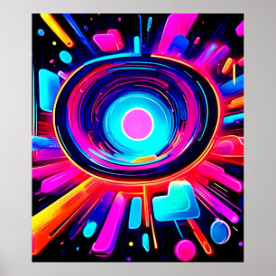 Poster Explosion de Néon : Énergie Abstraite