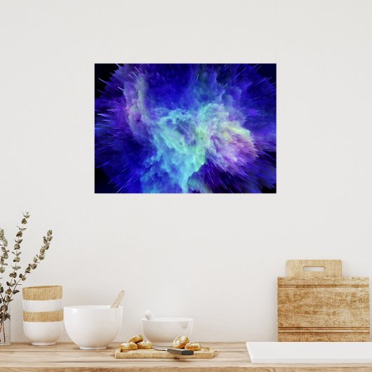 Poster Explosion de néon spatial no 1 (Cuisine)