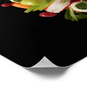 Poster Explosion de nourriture fraîche et vibrante sur fo (Coin)