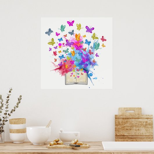 Poster Explosion de papillons (Cuisine)