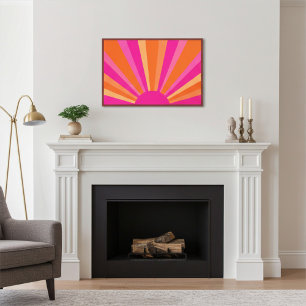 Poster Explosion de soleil vibrant aux teintes roses, ora