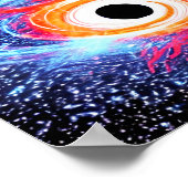 Poster Explosion de trou noir dans le ciel de l'Univers (Coin)