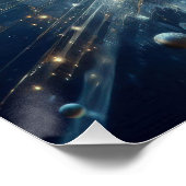 Poster Explosion D'Eau Pure Et Propre Sur Un Lac Bleu (Coin)