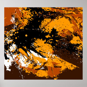 Poster Explosion d'encre : éclaboussures Abstraites color