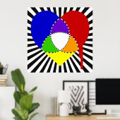 Poster explosion du coeur du graphique en couleurs (Bureau à domicile)