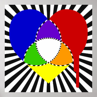 Poster explosion du coeur du graphique en couleurs