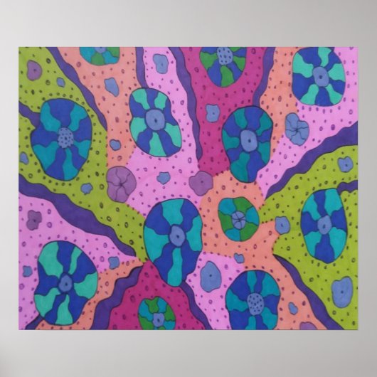 Poster Explosion du dessin Abstrait couleur (Devant)