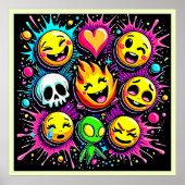 Poster Explosion Emoji Joueuse (Devant)