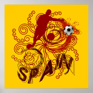 Poster Explosion espagnole d'art de football du football