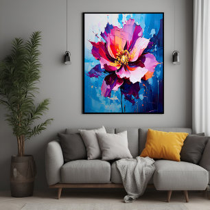 Poster Explosion florale éclatante Art floral Abstrait