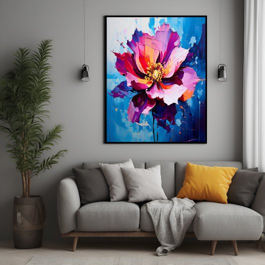 Poster Explosion florale éclatante Art floral Abstrait