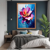 Poster Explosion florale éclatante Art floral Abstrait
