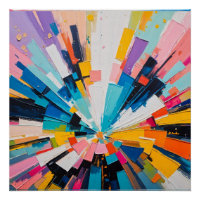 Explosion géométrique vive Art Abstrait coloré