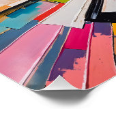 Poster Explosion géométrique vive Art Abstrait coloré (Coin)