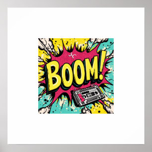 Poster Explosion Rétro Boombox