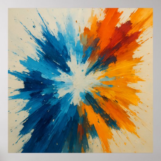 Poster Explosion vive - Énergie expressionniste Abstraite (Devant)