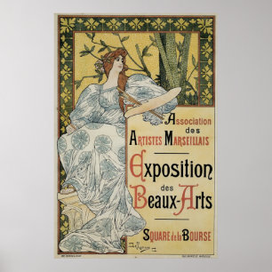 Poster Expo vintage de beaux-arts de nouveau d'art